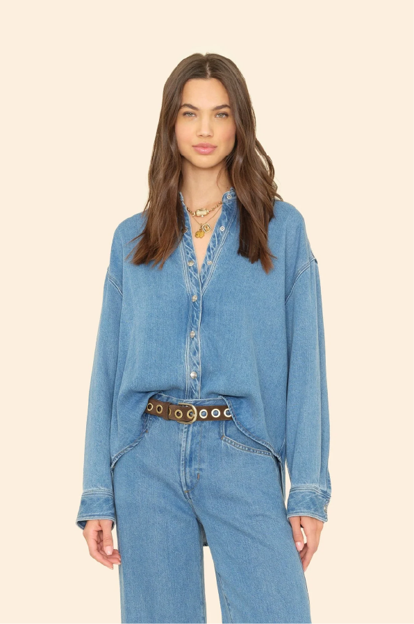 XIRENA - GIA SHIRT VOYAGE BLUE