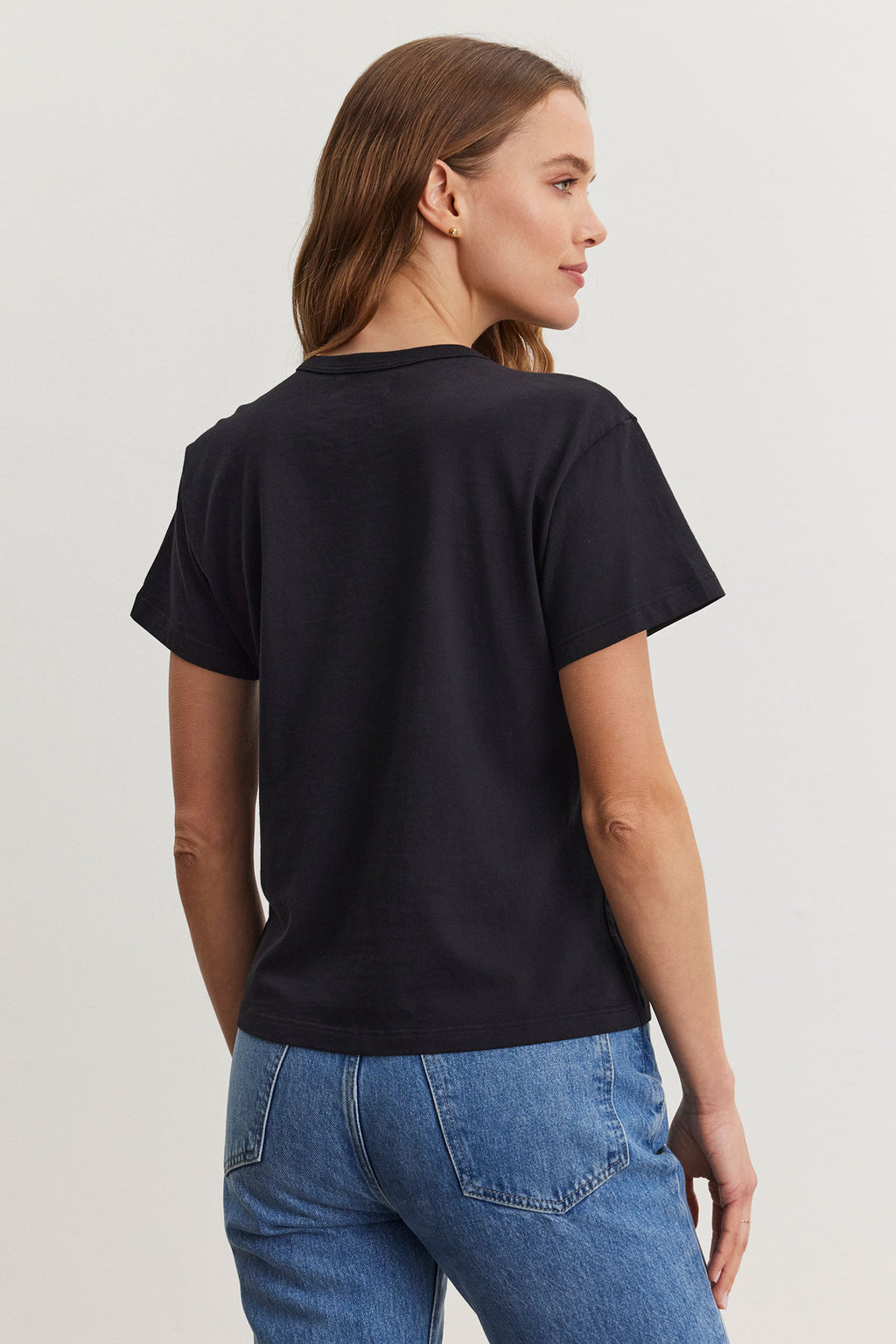 VELVET - LEIGH VINTAGE COTTON CREW BLACK