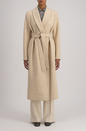 HARRIS WHARF LONDON - SHAWL COLLAR COAT YELLOW