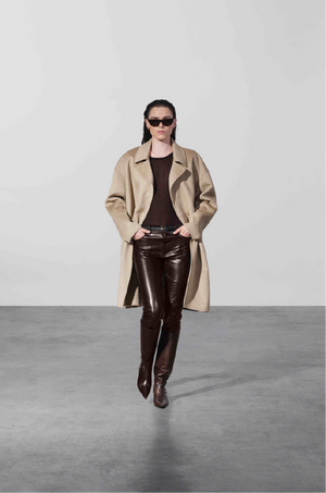 ANINE BING - PORTIA COAT OATMEAL  CASHMERE BLEND