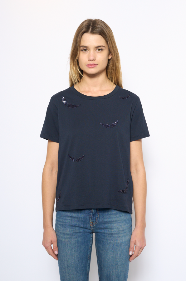 ZADIG ET VOLTAIRE - ALYS HC EMBROIDERY WINGS ENCRE