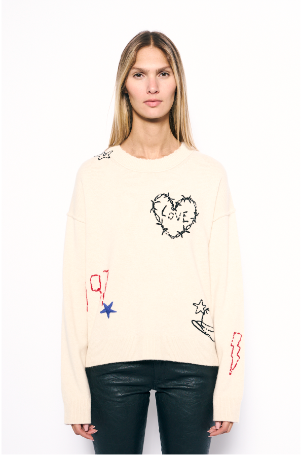 ZADIG ET VOLTAIRE - MARKUZ WS WEST GRAPH ECRU