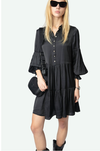 ZADIG ET VOLTAIRE - RANDY SATIN BLACK DRESS