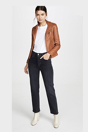 IRO - NEW HAN LEATHER JACKET CAMEL WAS $2229