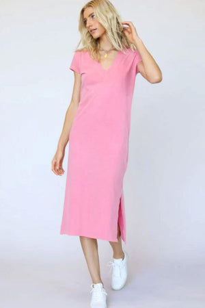 PERFECT WHITE TEE - ABBEY T SHIRT DRESS PINK PUNCH WAS $199