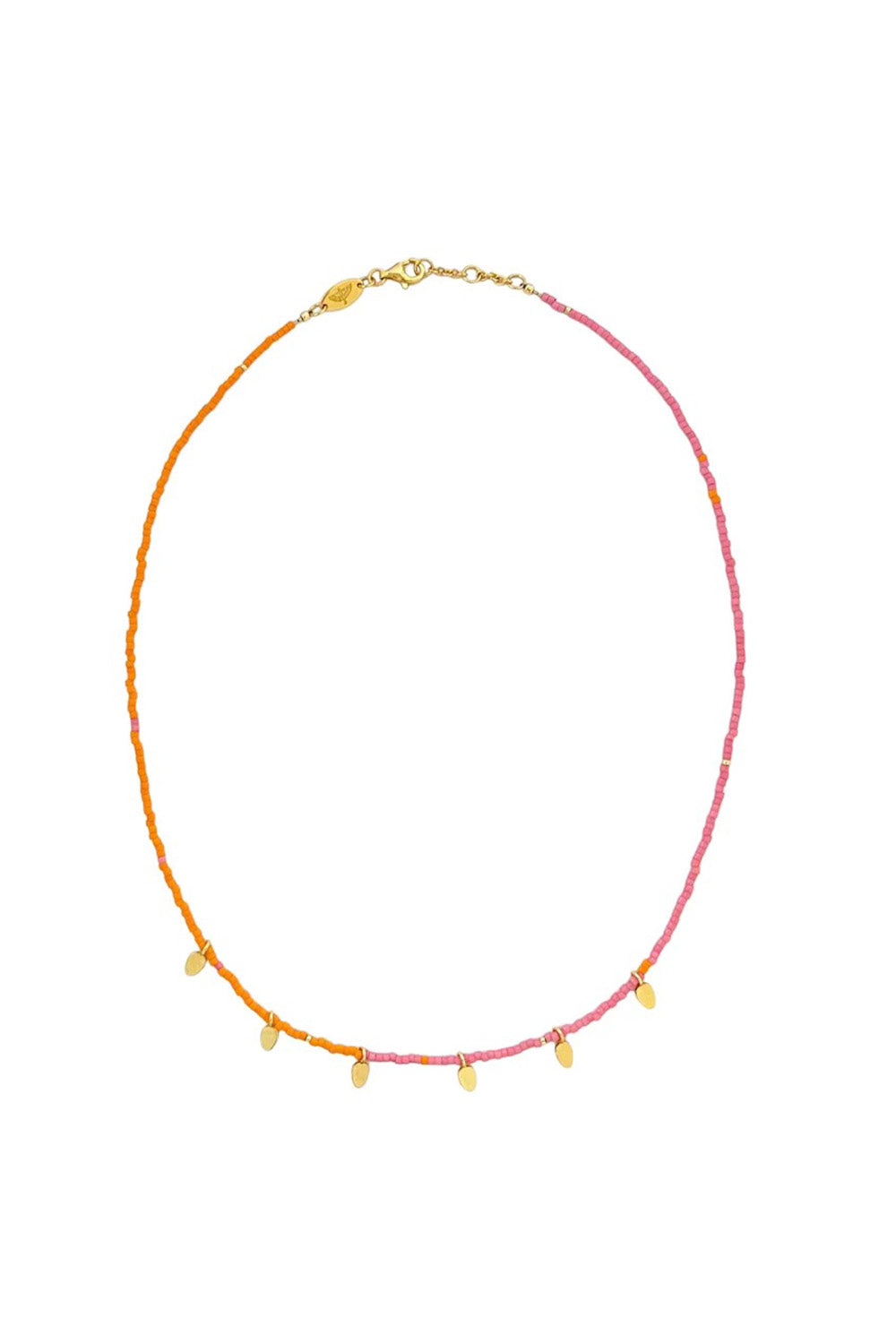 GOLD SISTER - TWIST OF FATE NECKLACE PINK & ORANGE