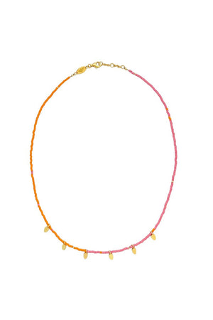 GOLD SISTER - TWIST OF FATE NECKLACE PINK & ORANGE
