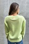 crush cashmere knit knitwear malibu v neck relaxed avocado green