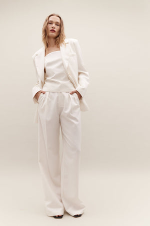 REBE - DOUBLE PLEATED TROUSER IVORY