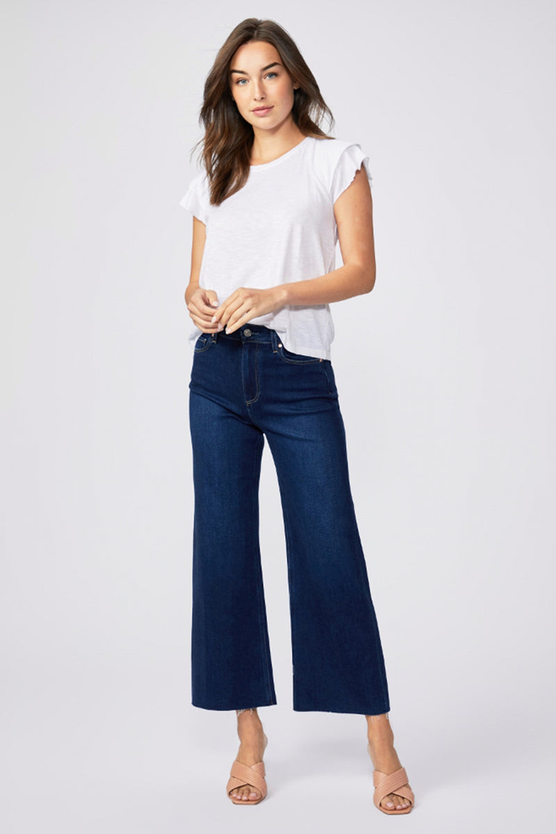 PAIGE - ANESSA HIGH RISE WIDE LEG ANKLE RAW HEM UNPLUGGED