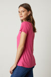 velvet tee tshirt cotton lilith hot pink v neck short sleeve