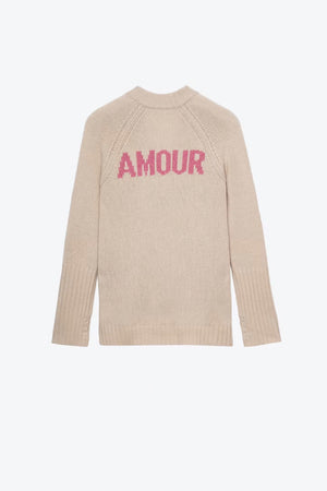 zadig et voltaire valmy we amour mastic knitwear womens