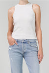 Citizens of humanity tank isabel singlet top batiste stone ribbed cotton