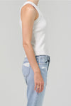 Citizens of humanity tank isabel singlet top batiste stone ribbed cotton