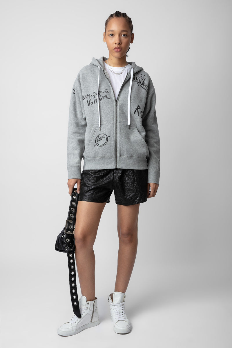 ZADIG ET VOLTAIRE - SPENCER TAG GRIS CHINE HOODIE